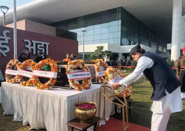 Chief Minister Dhami paid tribute to the mortal remains of Chamoli's Virendra Singh and Rifleman Gautam Kumar, who made the supreme sacrifice.