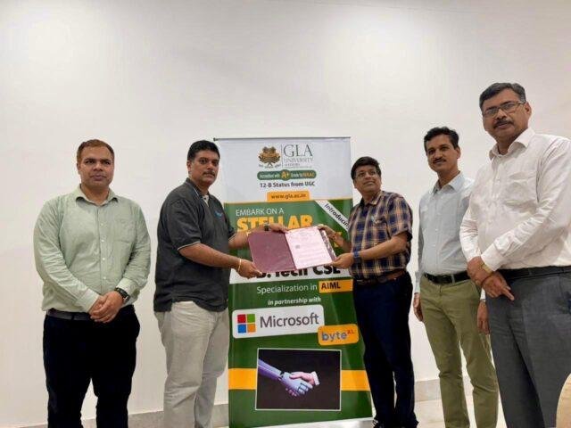 GLA University partners with Microsoft and ByteXL, students will now be able to do B.Tech in AI and Machine Learning