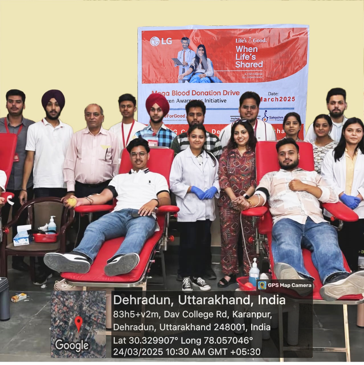 सक्षम भारती एवं एलजी इलेक्ट्रॉनिक्स इंडिया ने डीएवी पीजी कॉलेज देहरादून में एक विशाल रक्तदान शिविर का किया आयोजन